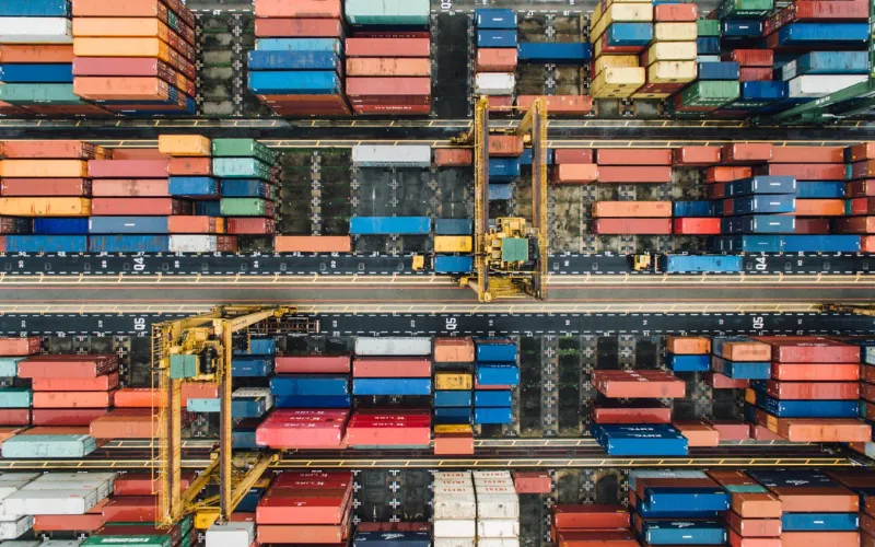 Container terminal seen from above